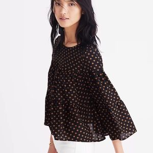 Madewell Black Silk Blouse, S